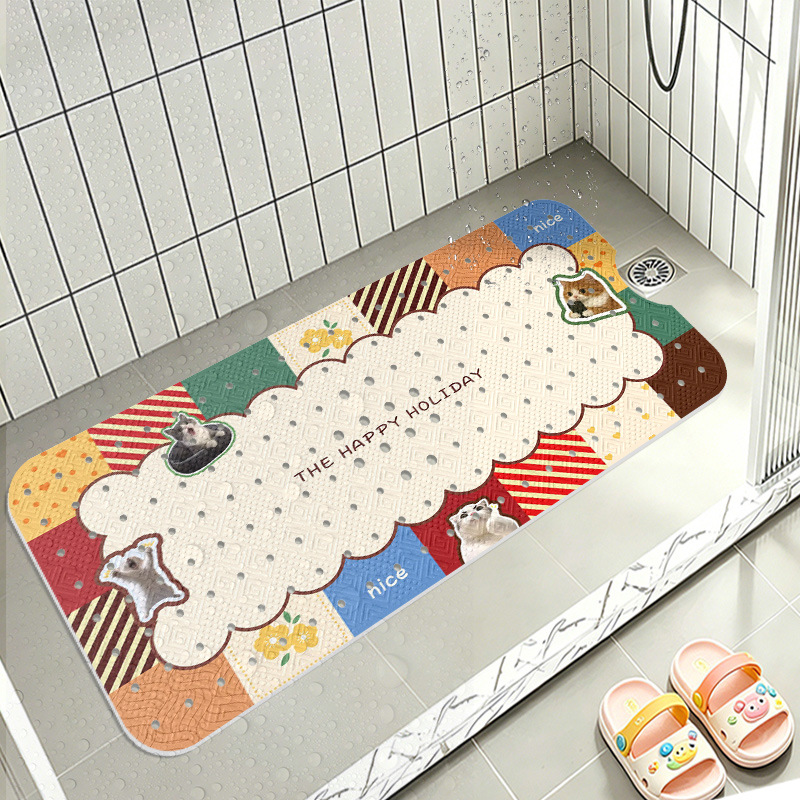 Toy Car with Hole-Shaped Suction Cup Foot Mat Temu Amazon Can Ship on Behalf of Children's Bath Anti-Slip Floor Mat to Prevent Falls