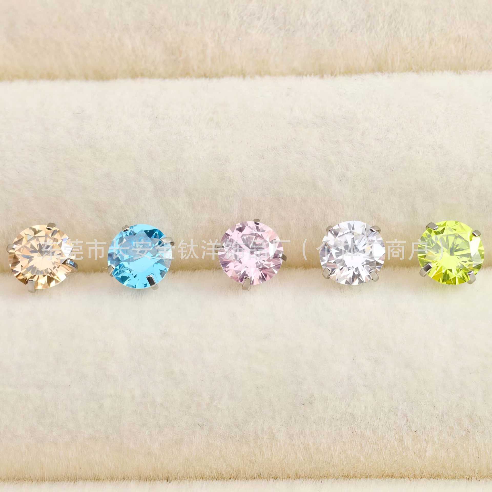 G23 Titanium 0.8mm Ear Stud Claw Set 5A Zircon Cartilage Labret Stud Body Piercing Jewelry detail image 7