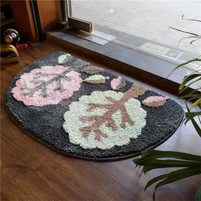 Mat Bathroom Water-Absorbent and Stain-Resistant | Avtomobil döşəmə paspasları - cute-cartoon-tree-3-semi-circle-4060cm-water-absorbent-imitation-cashmere