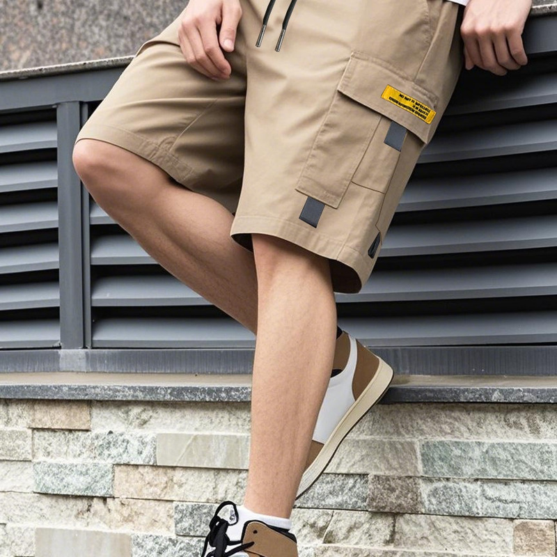 Cross-Border Men's Pants for Foreign Trade, European Size Cargo Shorts, Men's Summer Casual Trendy Jogger Shorts, Knee-Length Shorts