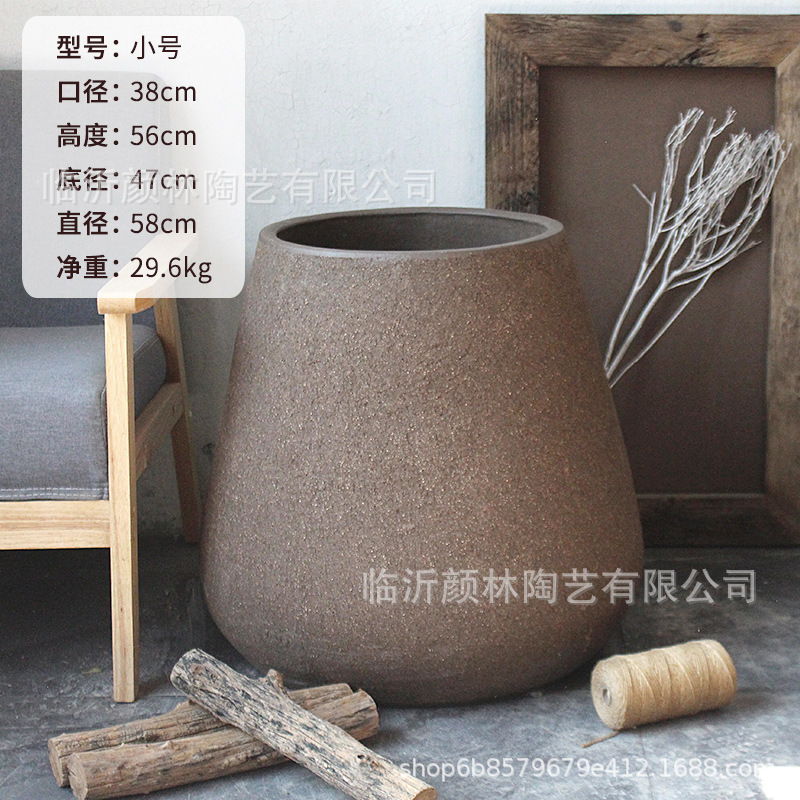 Grandes macetas al aire libre paisaje cerámica maceta de cerámica gruesa gran decoración de cerámica gran vasija de cerámica gran vasija de flores nórdico