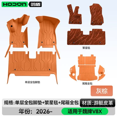 Modelə uyğun ayaqaltı: five-seater car, interior carpet mats, modification - 212t01weipai-v8x-2026-model-package-deal-gray-brown-coffee-colored-starry-blanket-full-trunk-coverage-for-other-colors-please-contact-customer-service
