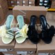 New women's shoes with fashionable big flower decorations, pointed high-heeled sandals, open toed slippers, French slim heel sandals