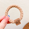 High quality woven elastic children's hair rope with pigtail, with little bears, no hair damage