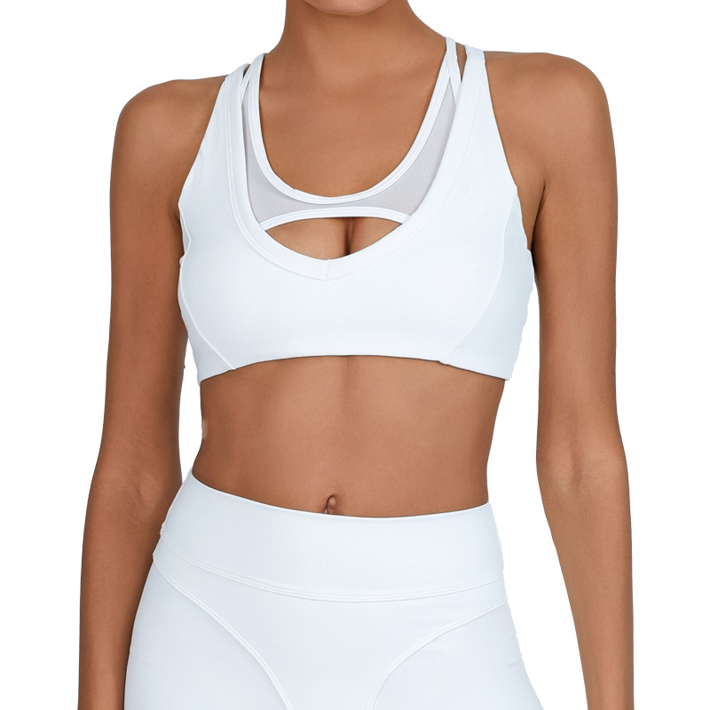 Comercio exterior, Europa y Estados Unidos, ropa interior deportiva de yoga de dos piezas, I-shape, acondicionamiento físico antichoque, sujetadores deportivos de carrera.
