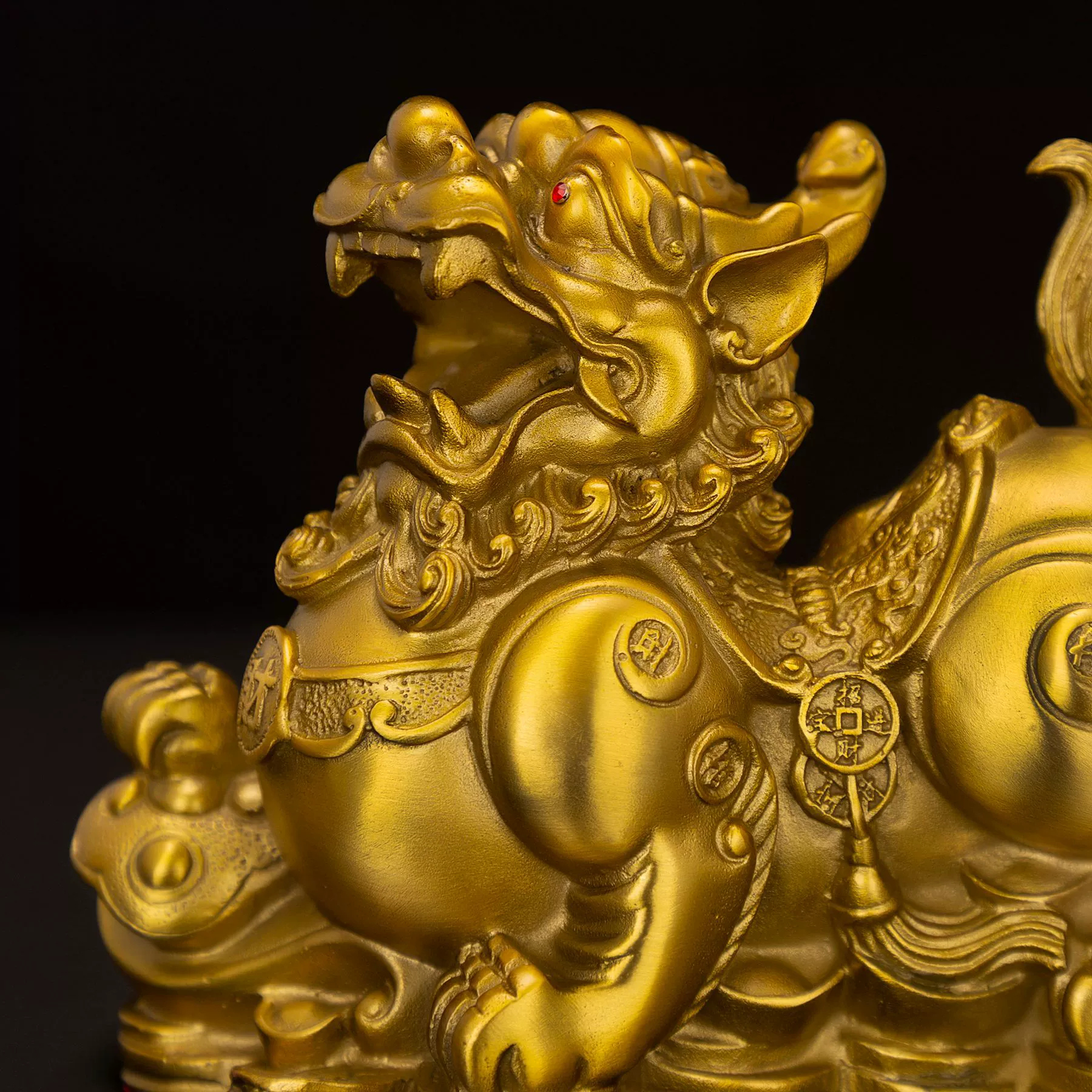Чистая латунная богатство Пицю ornaments для богатства богатства Jinbao Sifang украшение для гостиной открытки подарка на открытие магазина