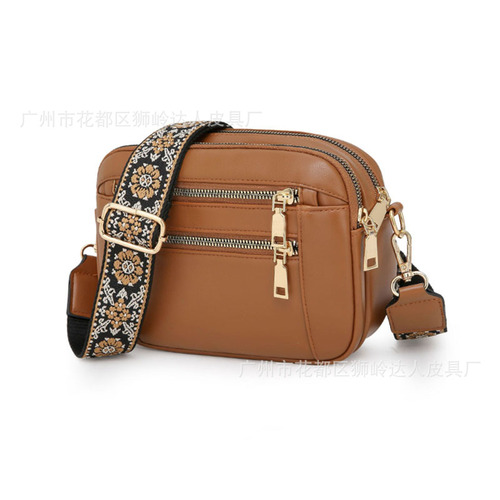 Chic and Versatile Women's Crossbody Bag with Wide Shoulder Strap, Simple and Elegant Design, Large Capacity, Trendy Single-Shoulder Bag