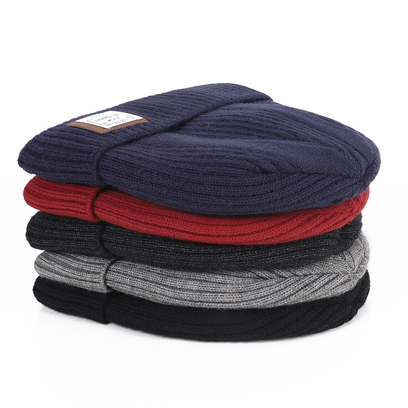 Chapeau d'extérieur extra épais pour homme, bonnet d'hiver en laine cachemire avec pull thermique en cachemire, bonnet en coton tricoté, chapeau résistant à l'hiver_voghion.com