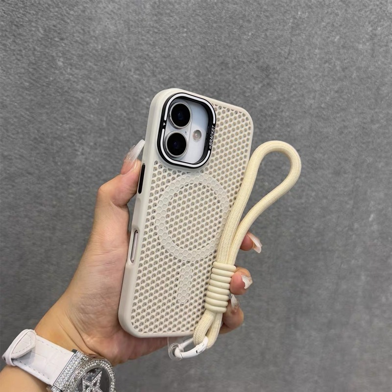 Apple 16 携帯電話ケースに適したレンズホルダー夏ハニカム中空放熱 iPhone15promax 磁気吸引新|undefined