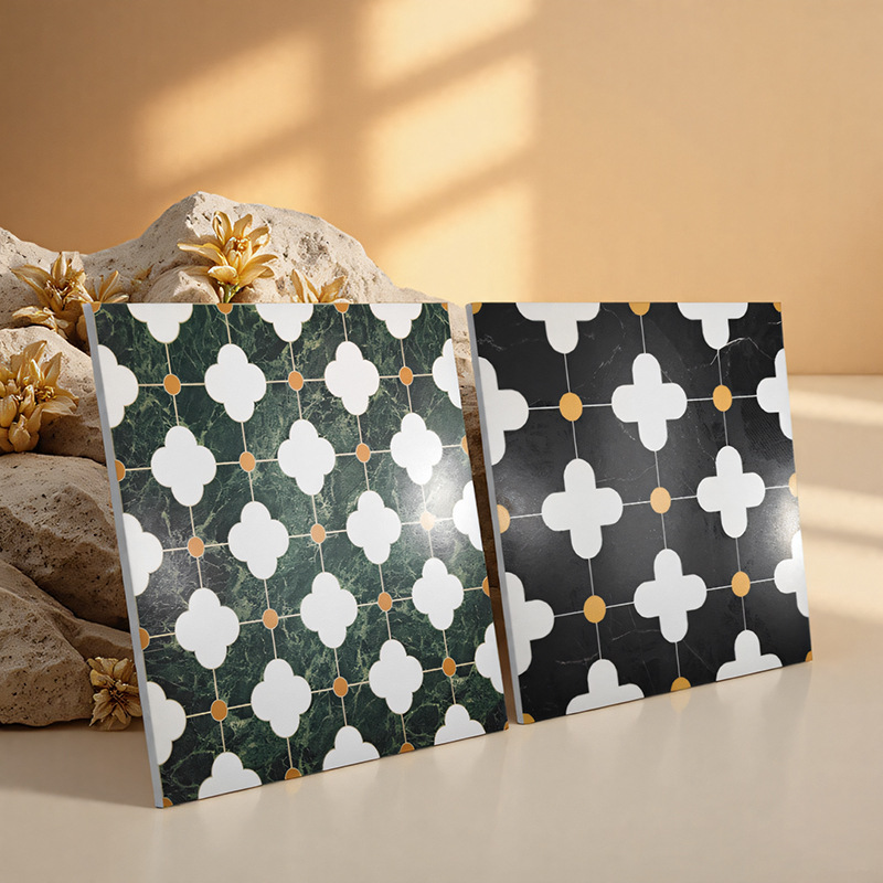 Factory Direct Sale of Green Floral Tiles 400X400 for Bathroom and Entrance, Non-Slip Floor Tiles with a Nostalgic Nanyang Vibe Factory Direct Sale of Green Floral Tiles 400X400 for Bathroom and Entrance, Non-Slip Floor Tiles with a Nostalgic Nanyang Vibe