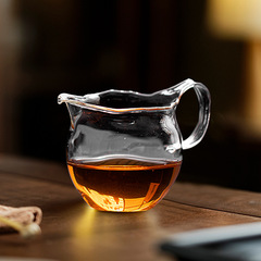 透明玻璃公道杯带把加厚耐热分茶器茶海中式家用创意功夫茶具配件