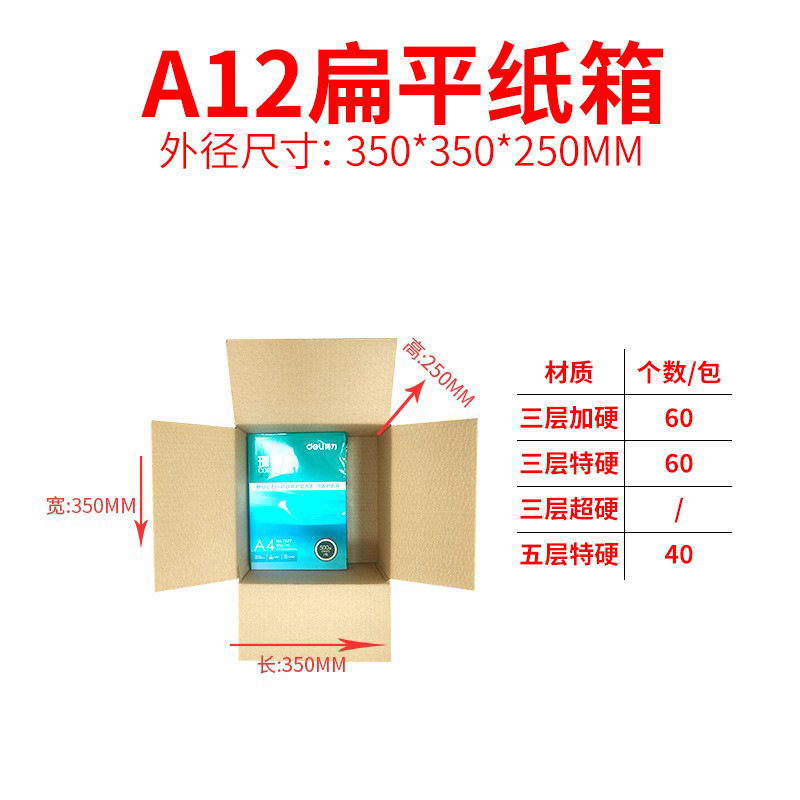 Caja de cartón rectangular de gran venta con apertura amplia, cartón de embalaje exprés extra duro de 3 y 5 capas, caja de transferencia logística corrugada