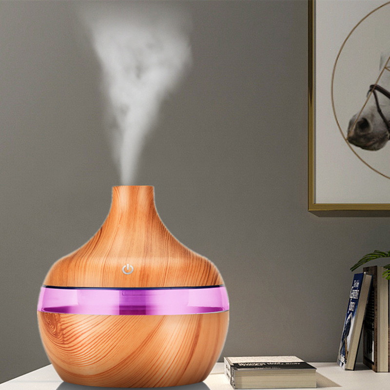 5V grano de madera humidificador de aire colorido luminoso máquina de aromaterapia USB algodón hisopo humidificador atomizador hogar humidificador