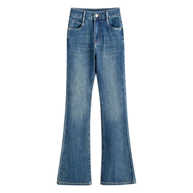 Подчеркните свою привлекательную фигуру! Женские тонкие джинсы с микро-клешем и четырехсторонним стрейчем, весенний стиль, облегающие брюки для миниатюрных фигур.