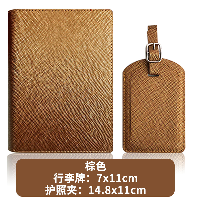 Transfronterizo en stock al por mayor patrón cruzado hecho a mano enrutamiento aceite borde pu cuero pasaporte cubierta equipaje etiqueta traje