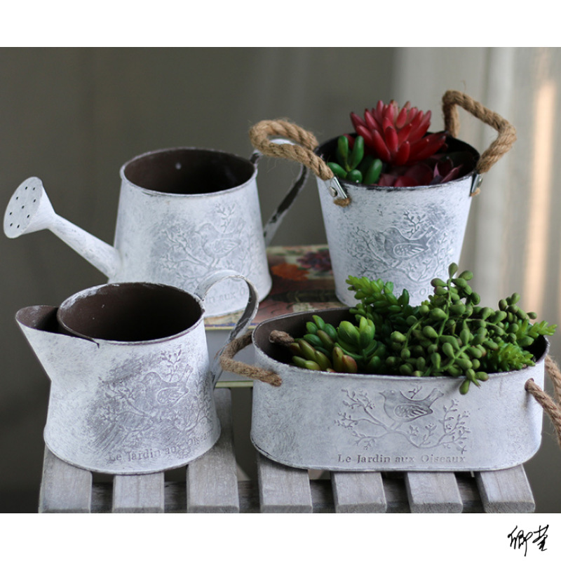 나무 껍질 양동이 빈티지 스타일 목가적 인 꽃병 다육 질 zakka 식료품 재료 딸기 꽃 꽃꽂이