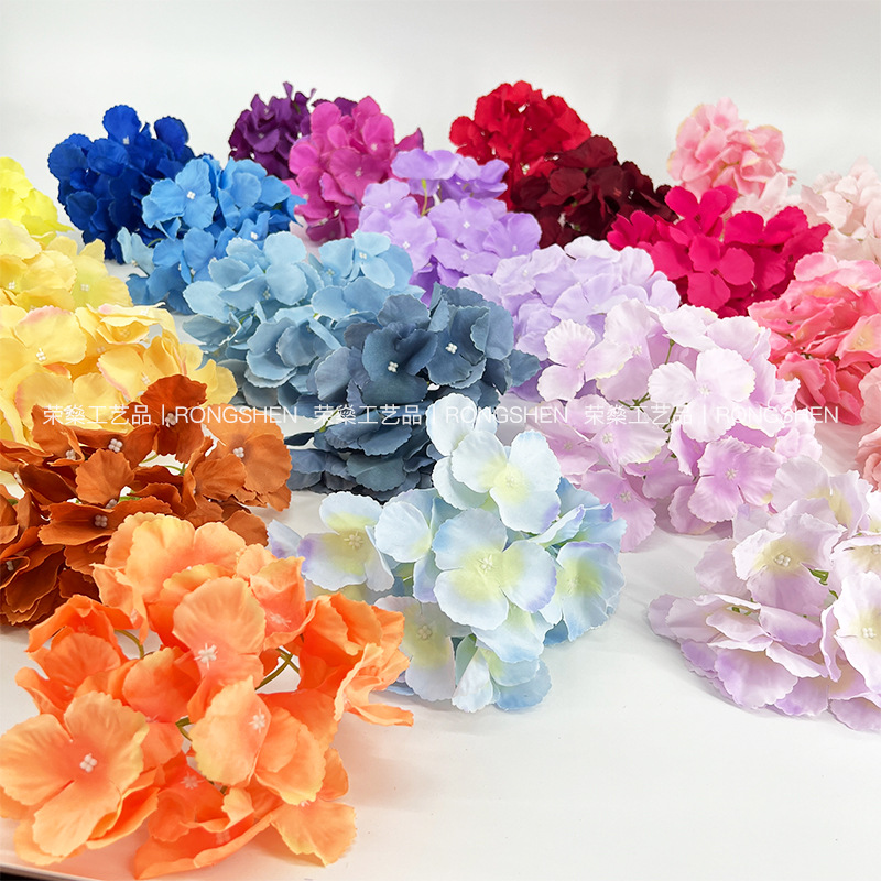 27 Pieces of Hydrangea Flowers Wedding Road Guide Flower Arrangement Wedding Hall Background Decorative Flowers Fake Flowers Artificial Flowers Decorative Silk Flowers