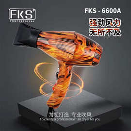 跨境新款 FKS网红家用火焰色吹风机涂鸦发廊专用大功率电吹风筒