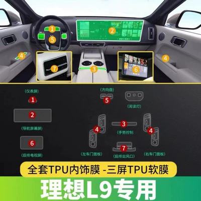 Car interior film | shift panel, center console, and dashboard - 22-23-l9-full-interior-set