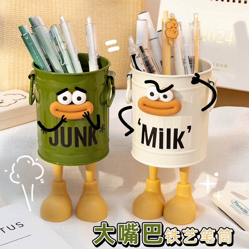 DIY искусственный держатель для ручек ~ студенческое настольное хранилище большой емкости детский держатель для ручек для мальчиков и девочек ящик для хранения высокого вида