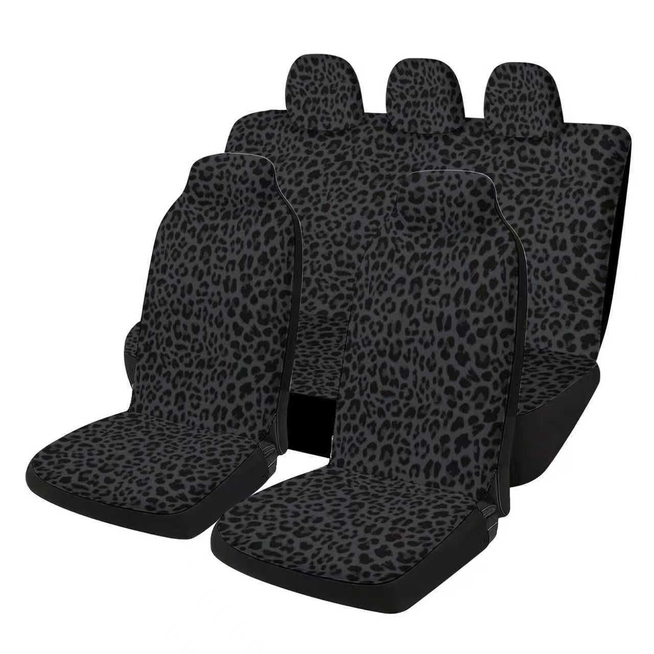 Cross-Border E-Commerce Black Leopard Print Universal Car Seat Cover, Popular in Europe and America, Temu, Mercado Libre, and Mexico