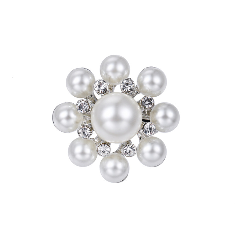 특별 통관 일본과 한국 라운드 펄 브로치 여성용 실크 타월 버클 대형 코세이지 핀 의류 액세서리 칼라 핀 액세서리