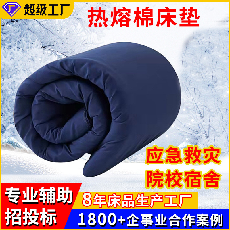 Customized Flame Blue Pure Color Hot Melt Mattress Student Dormitory Enterprise Unit Green Moisture-Proof Hard Cotton Mattress