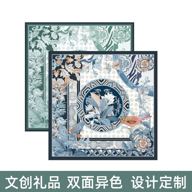双面印花丝巾定制工厂真丝丝巾订制桑蚕丝围巾90大方巾领巾定做