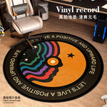 地毯电竞房圆形卧室隔音唱片地毯耐脏防滑书桌电脑转椅地垫可批发