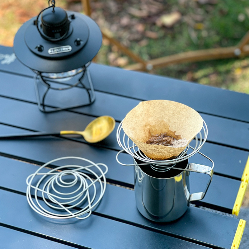 Hand coffee v60 filter Cup portable drip stainless steel spring filter holder household metal coffee filter Hand coffee v60 filter Cup portable drip stainless steel spring filter holder household metal coffee filter