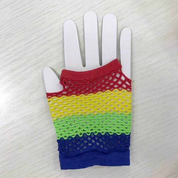 Fábrica directa guantes de red de pesca al por mayor discoteca sexy guantes de malla de medio dedo corto espectáculo de escenario guantes de baile callejero image 4