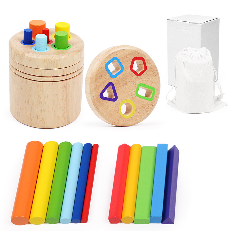 Puzzle infantil transfronterizo taza de clasificación de color cognitivo de color para bebés barra de conteo de jardín de infantes Mont 's cubo de clasificación de educación temprana