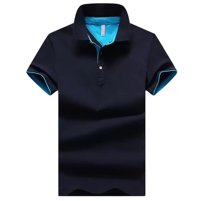春夏装半袖休闲商务印花夏季翻领薄修身纯色短袖polo衫潮牌