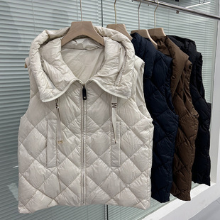 2025 Autumn and Winter Hooded Quilted Fashion European Station Cross-Border Foreign Trade Supply down Jacket Vest Warm Coat Trendy
