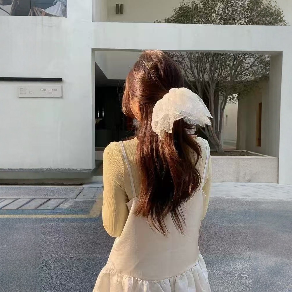 흰색[레이스]큰머리끈