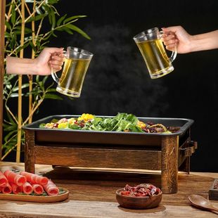 Stainless Steel Grilled Fish Stove Household Rectangular Grilled Fish Plate Non-Stick Grilled Fish Pot Two-Flavor Mandarin Duck Grilled Fish Alcohol Stove Commercial