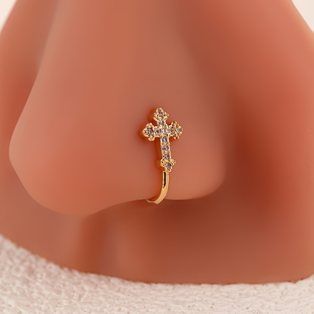 Halloween Cross European And American Fashion Trend Personality U-shaped Jewelry Niche Simple No Piercing Nose Stud_voghion.com