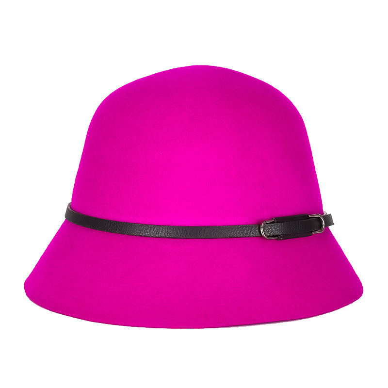 Sombrero de las mujeres de otoño e invierno de lana pura lana sombrero de la cuenca coreano japonés caliente impreso sombrero de fieltro fábrica en stock venta al por mayor image 20