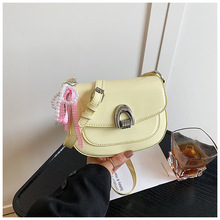 跨境超火小包包女春夏2025新款时尚单肩斜挎包漆皮小众爆款马鞍包