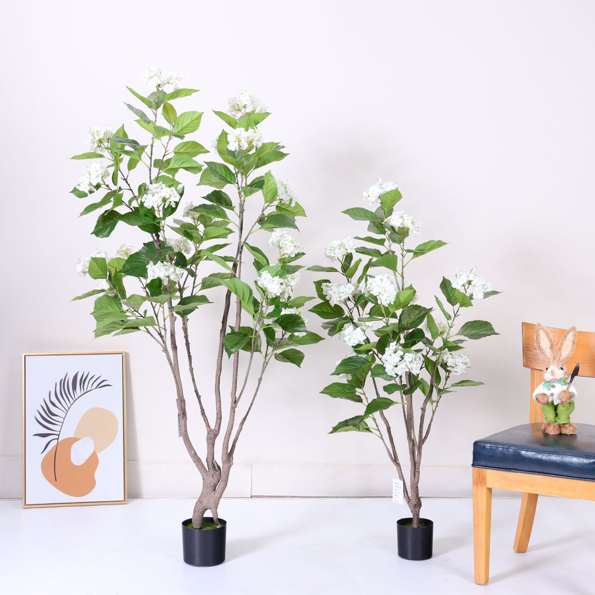 Transfronterizos personalizados de imitación de hortenida verde árbol de lujo ligero decoración de suelo decoración de jardín al aire libre árbol falso paisajismo