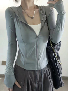 Gray Ice Silk Sun Protection Clothing Women's Summer Anti-Uv Sun Protection Clothing 2025 New Outdoor Cardigan Jacket Top