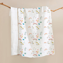 高密六层新生婴儿纱布浴巾初生棉纱布宝宝儿童洗澡浴巾盖毯包被