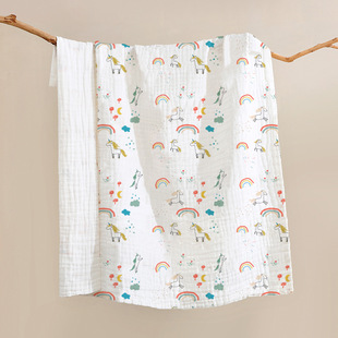 High-density six-layer newborn baby gauze bath towel newborn cotton gauze baby children bath bath towel blanket bag