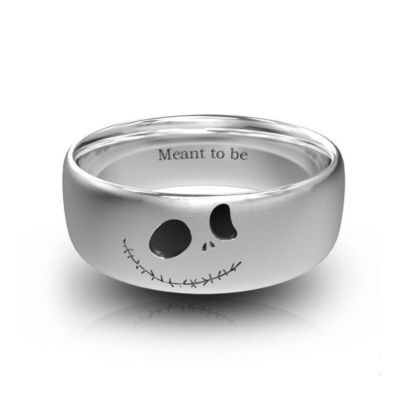 Punk Cool Style Emoji Face Titanium Steel Wide Band Rings In Bulk display picture 2