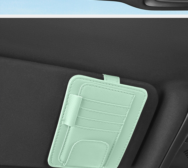 Car Sun Visor Storage Clip Multifunctional Car Glasses Clip Card Business Card Id Clip Bill Interior Storage Bag