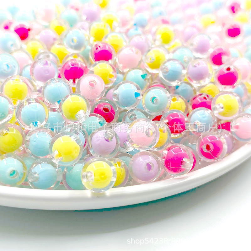 Transparent beads in 10mm round beads, 2mm hole