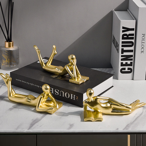 Cross-border new creative thinker book stand decorative modern minimalist home living room abstract resin craft decoration