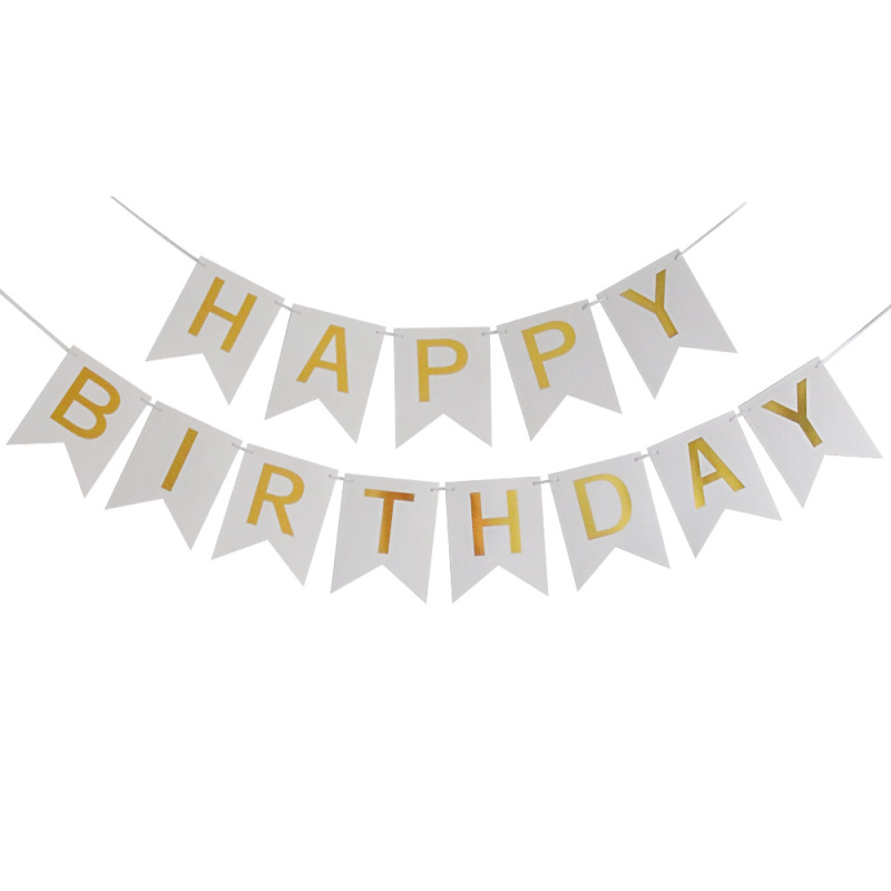 箔押し魚尾誕生日おめでとう旗happy birthdayパーティー装飾誕生日おめでとうバナー花|undefined