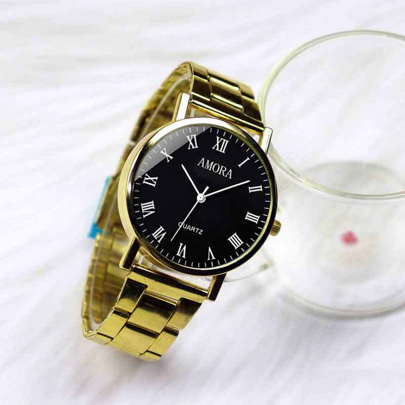 Wholesale Amora Men's and Women's Watches 2023 New Digital 12 Scale Belt Fashion Handsome Quartz Watch Couple