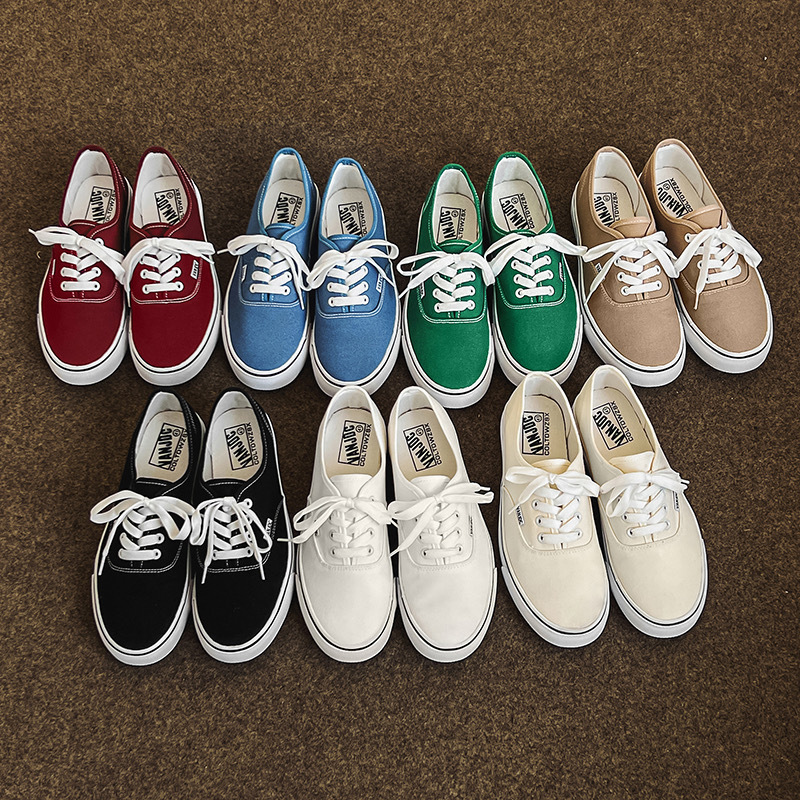 Canvas Shoes Summer Low-Top Casual White Shoes Male Student Sneakers Men's Versatile Korean Style Breathable Plate Ins Trendy Shoes